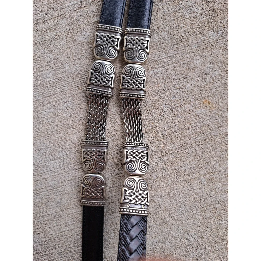 Brighton Women's Brown Leather Belt M-L 32 Silver Tone Buckle  Ornate